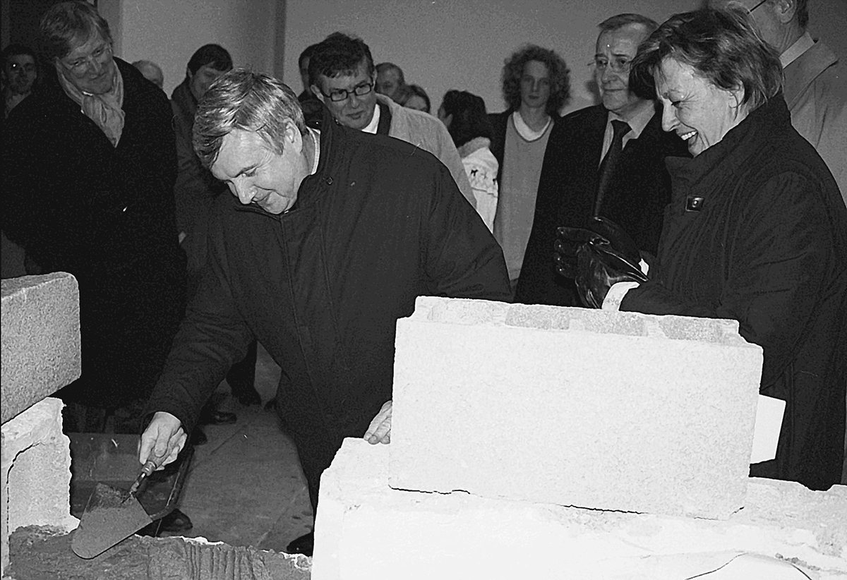 pose de la première pierre de l'IUT de Morlaix