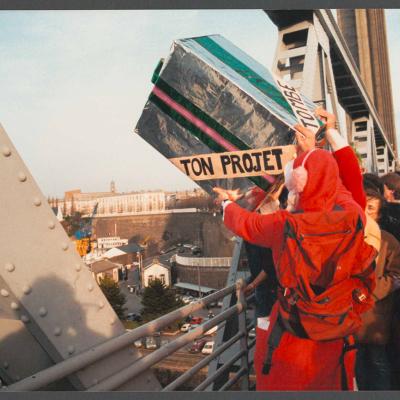 manifestation étudiante contre le projet Devaquet