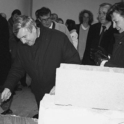 pose de la première pierre de l'IUT de Morlaix