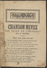 Page de titre d'une chanson en breton sur feuille volante.