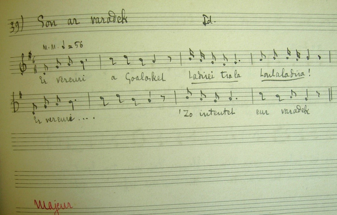 Transcription_musicale_de_Son_ar_varadek_réalisée_en_1910_par_Maurice_Duhamel_à_partir_du_rouleau_de_cire_d_Yves_Le_Moal