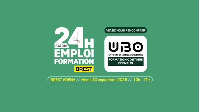 Visuel : l'UBO sera présente au salon 24h emploi/formation de Brest (le 30/09/2025)