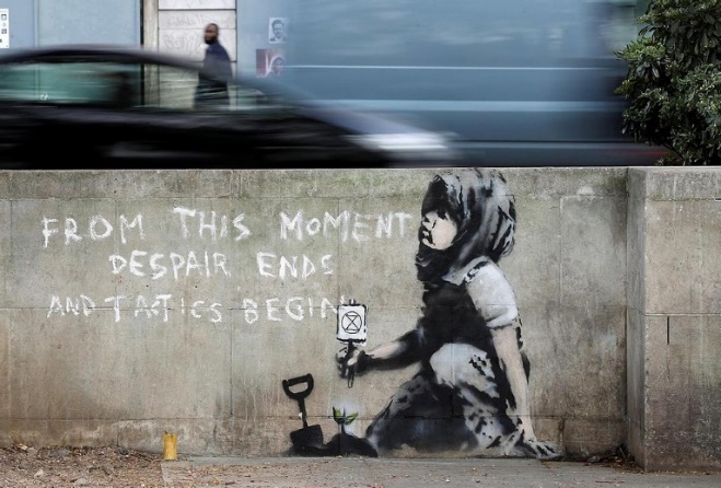 Banksy, Extinction Rebellion mural, Londres, 2019