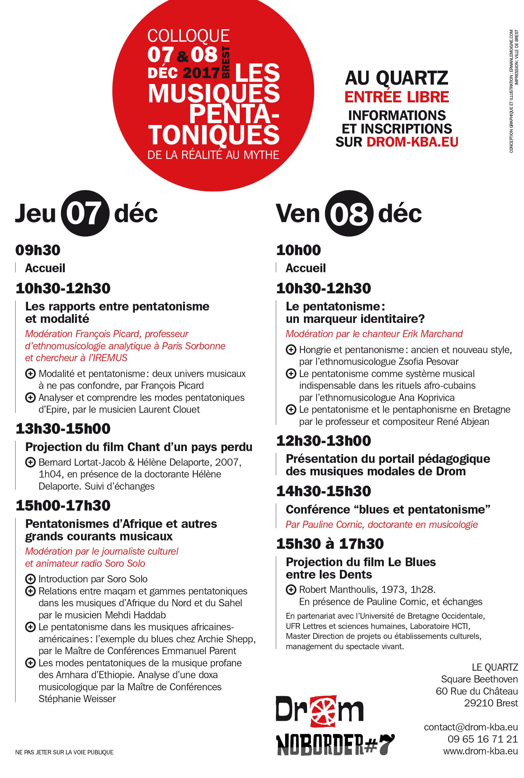 Programme Les musiques pentatoniques