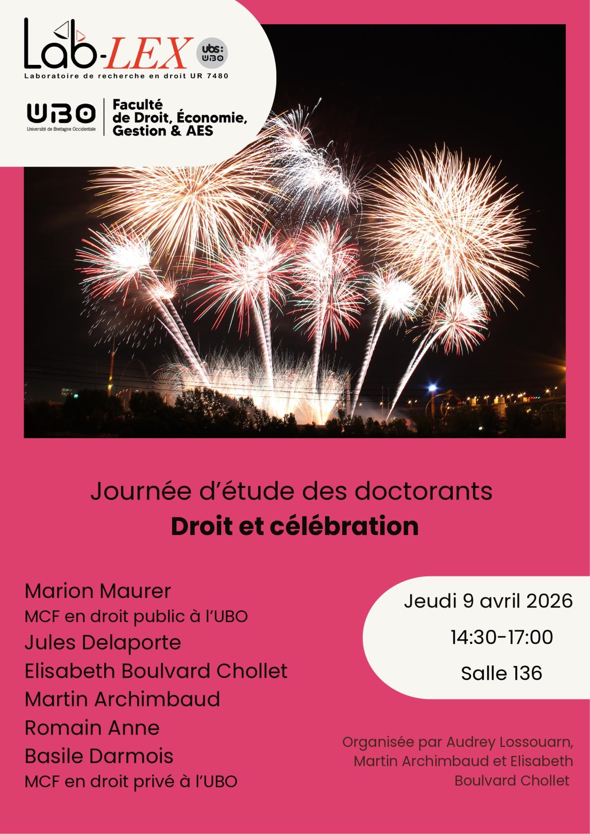 Journée d'études des doctorants Droit et Célébrations