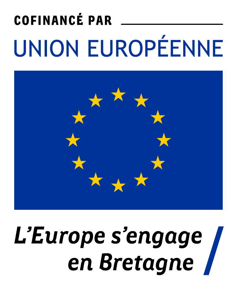 Logo - Co-financé par l'Union Européenne "L'Europe s'engage en Bretagne"
