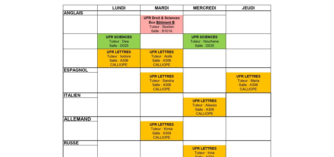 Ateliers de conversation et d'échanges étudiants