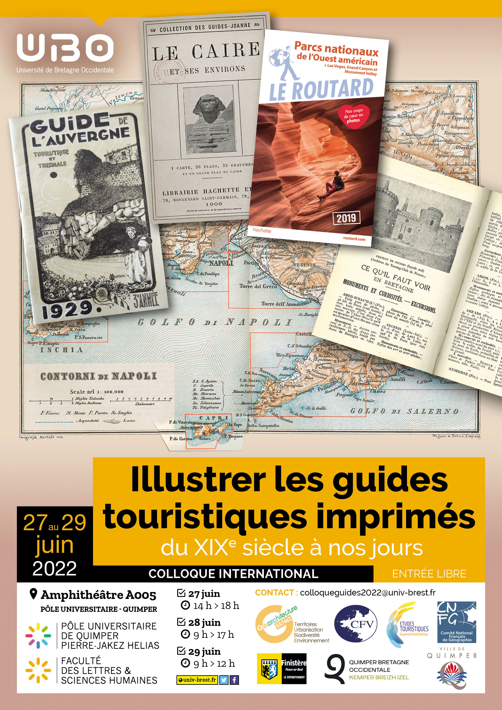 Affiche colloque Guide tourisme illustrée