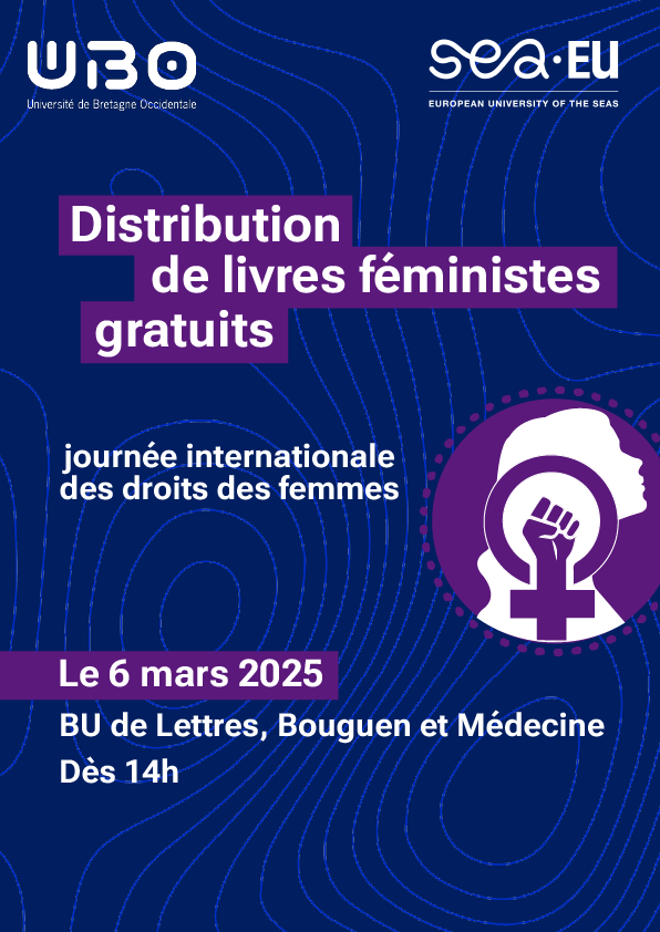 Distribution de livres engagés le 8 mars 2025 à 14h à la Bibliothèque universitaire de Lettres, médecine et du Bouguen de Brest