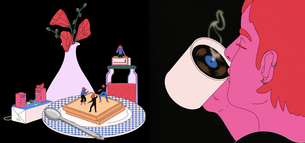 personne buvant n café